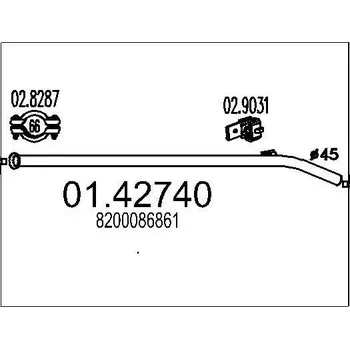 Výfuková trubka Výfuková trubka MTS 01.42740