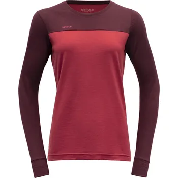 Dámská móda Devold dámské triko s dlouhým rukávem Norang Woman Shirt Barva: Port/Beauty, Velikost: S