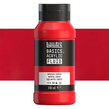Vodová barva Akrylová barva Liquitex Basics Fluid - Naphthol Crimson