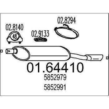 Tlumič výfuku Zadní tlumič výfuku MTS 01.64410