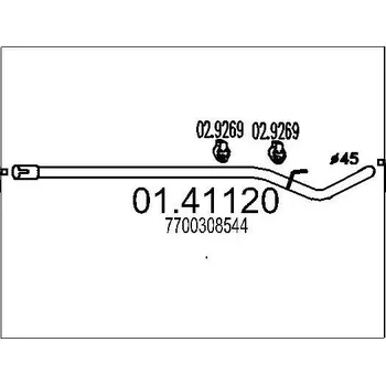 Výfukový systém Výfuková trubka MTS 01.41120