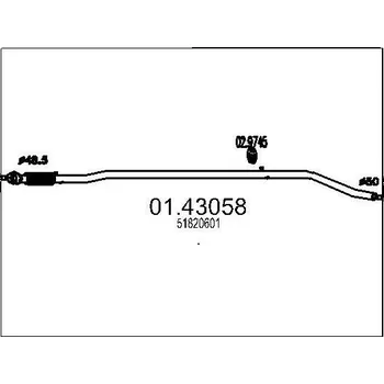 Výfuková trubka Výfuková trubka MTS 01.43058