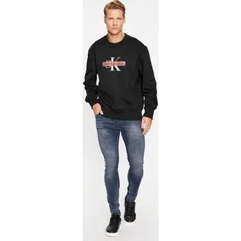 Pánská móda Calvin Klein Jeans Mikina Monologo Stencil J30J324113 Černá Relaxed Fit S