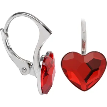 Šperk Dívčí stříbrné náušnice Heart Flat Light Siam Levien