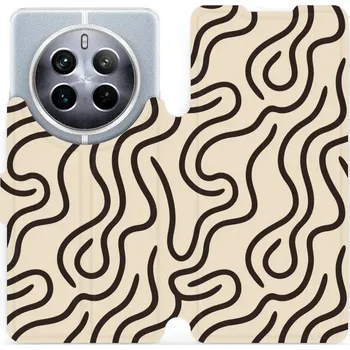 Pouzdro na mobilní telefon Flipové pouzdro Mobiwear - Realme 12 Pro Plus 5G - VA60S Linky (Knížkové flip pouzdro, obal, kryt na mobil Realme 12 Pro Plus 5G - VA60S Linky, materiál Umělá kůže + TPU - ochrana 360°, stojánek, silikonová vanička, magnetické zavírání)