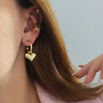 Náušnice Flamenco Mystique Přívěsek HEART STRING ELEMENTS K1523, antialergický, bez niklu a chromu, rozměry 3,2 x1,6 cm