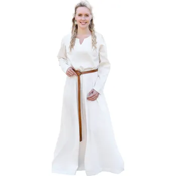 Karnevalový kostým Battle Merchant Lehké raně středověké šaty Milla, vikingské šaty, přírodní