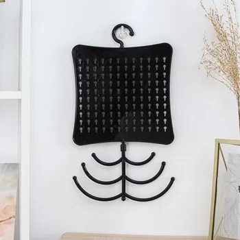 Šperkovnice Flamenco Mystique Elegantní Stojan na Náhrdelníky a Prsteny E36, Černý, Plast, 20x24.5 cm