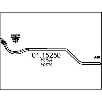 Výfuková trubka Výfuková trubka MTS 01.15250