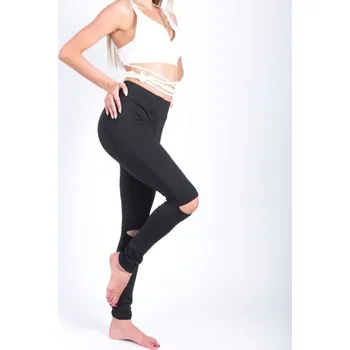 Dámské legíny Flamenco Mystique Přiléhavé Sportovní Legíny pro Fitness Trénink, Černá, Velikost S, 90% Bavlna/10% Elastan