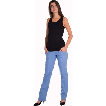 Be MaaMaa Bavlněné, těhotenské kalhoty s kapsami - sv. modré , vel. XXL, Velikosti těh. moda XXL (44)