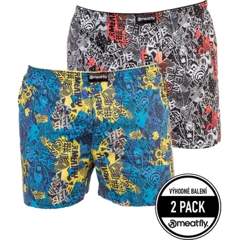 Trenýrky Pánské trenýrky Meatfly Agostino B modrá/šedá XL