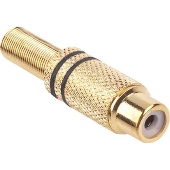 Elektrická zásuvka Konektor RCA zásuvka pozlacená 2 pásky černé