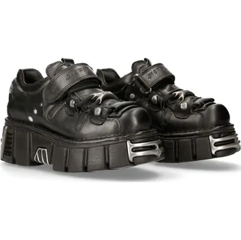 Pánská zimní obuv boty kožené dámské - Bolt Shoes (131-S1) Black - NEW ROCK - M.131-S1