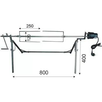 Zahradní gril Gril na kuřata 800 s motorem elektrický/USB DO 16 kg (KAREL JANEČEK) ((KAREL JANEČEK)))