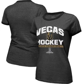 Dámské tričko Fanatics Dámské tričko Vegas Golden Knights NHL 2023 Stanley Cup Champions Ringer Tri-Blend Velikost: M