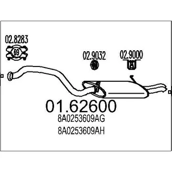 Tlumič výfuku Zadní tlumič výfuku MTS 01.62600