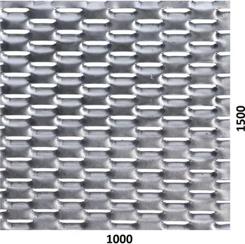 Plech Tahokov Al, kosočtvercové oko, můstek: 8mm, 1000x1500x2mm