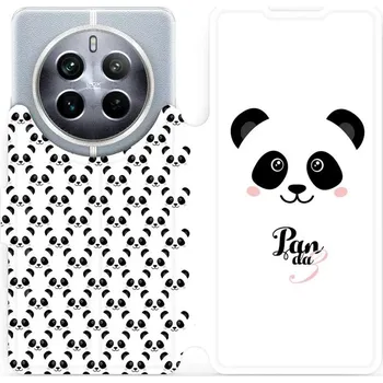 Pouzdro na mobilní telefon Flipové pouzdro Mobiwear - Realme 12 Pro 5G - M030P Panda Amálka (Knížkové flip pouzdro, obal, kryt na mobil Realme 12 Pro 5G - M030P Panda Amálka, materiál Umělá kůže + TPU - ochrana 360°, stojánek, silikonová vanička, magnetické zavírání)