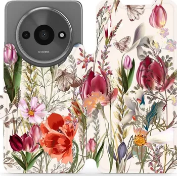Pouzdro na mobilní telefon Flipové pouzdro Mobiwear - Xiaomi Redmi A3 - MP01S Rozkvetlá louka (Knížkové flip pouzdro, obal, kryt na mobil Xiaomi Redmi A3 - MP01S Rozkvetlá louka, materiál Umělá kůže + TPU - ochrana 360°, stojánek, silikonová vanička, magnetické zavírání)