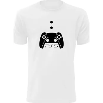 Herní konzole Pánské a dětské herní tričko PS5 bílé