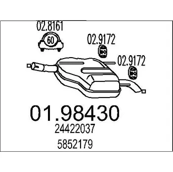 Tlumič výfuku Zadní tlumič výfuku MTS 01.98430
