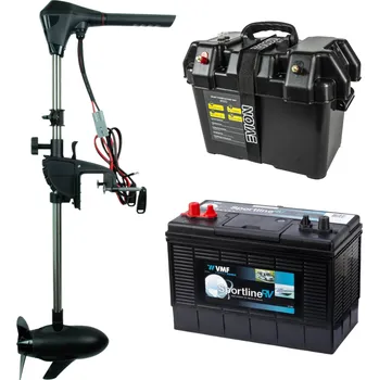 Vodácké vybavení Haibo Lodní Elektromotor M150 70LB 12V + baterie 105Ah + box