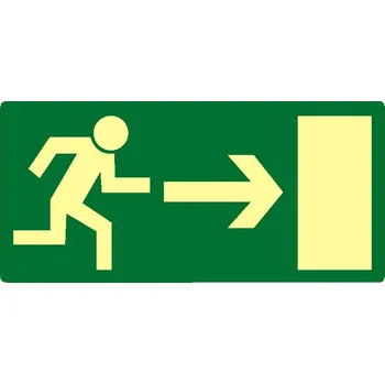 STRO.M propagace Tabulka Fotoluminiscenční FLZ01 30x15cm Únikový východ vpravo