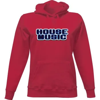 Dámská mikina Dámská mikina s kapucí s potiskem House Music dámské