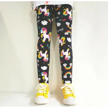 Dívčí legíny s potiskem - jaro/podzim (vel. od 2 do 11 let) Barva: poník, Velikost: 150/10-11 let