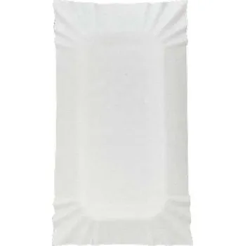 Party nádobí Tácek papírový bílý, 140x200 mm, 500ks