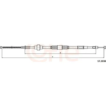 Lanko parkovací brzdy Tažné lanko, parkovací brzda COFLE 17.2038
