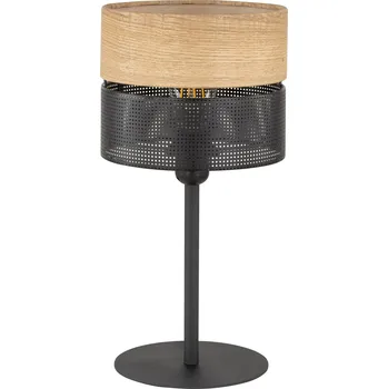 Lampička TK Lighting Nicol stolní lampa 1x15 W černá-dřevo 5124