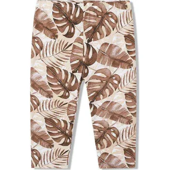 DÍVČÍ 3/4 LEGÍNY BAVLNĚNÉ LISTY Barva: Hnědá, Velikost: 152