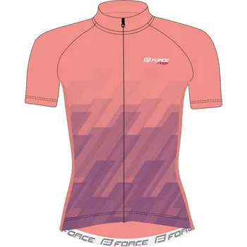 Cyklistické oblečení FORCE dres F RIDGE LADY kr. rukáv, meruňkovo-fialový XXL