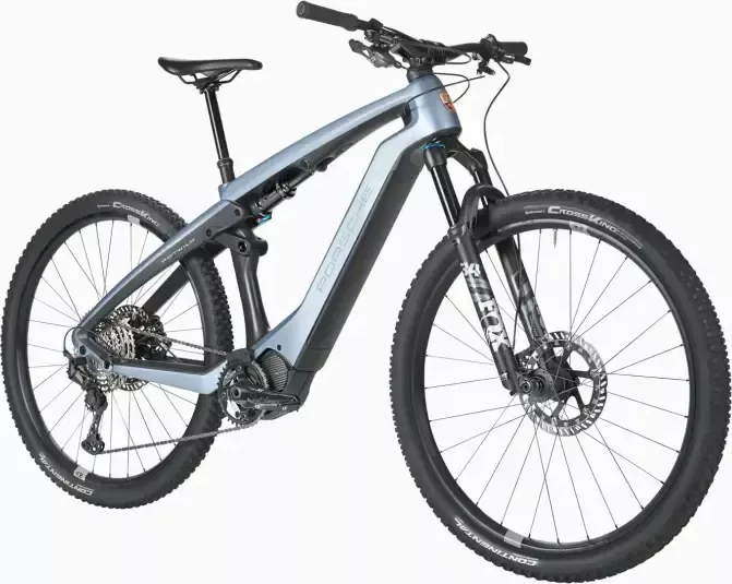 PORSCHE eBike Cross 3rd Gen Jízdní horské elektrokolo karbonový rám stříbrná (Vyvinuté ve spolupráci s ROTWILD, design rámu Studio F. A. Porsche)