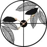 MPM Leafs Velmi pohledné nástěnné kovové hodiny o průměru 60 cm ve stylu art deco E04.4485.90