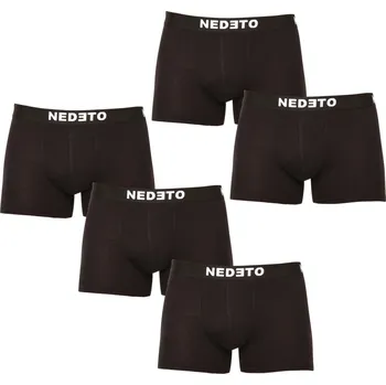 Boxerky 5PACK pánské boxerky Nedeto černé (5NDTB001-brand) 5XL Možnost vrácení zboží ZDARMA do 120 dnů!