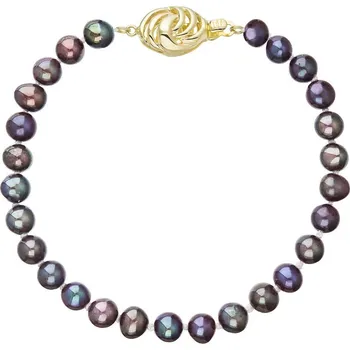 Náušnice Perlový náramek z říčních perel se zapínáním ze 14 karátového zlata 923001.3/9265A dk.peacock