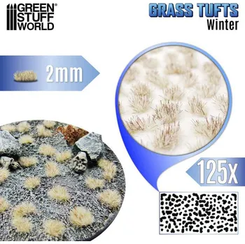 Plastikový model Grass Tufts – samolepící drny zimní tráva, 2mm (125 ks)