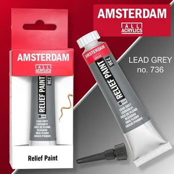 Speciální výtvarná barva Reliéfní barvy Amsterdam Relief Paint 20 ml color LEAD GREY no. 736