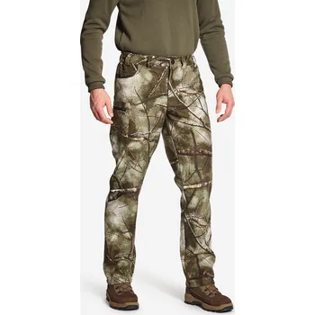 Pánské kalhoty SOLOGNAC Lovecké kalhoty nešustivé hřejivé 100 Treemetic M KAŠTANOVÁ|ZELENÁ
