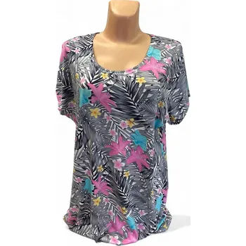 Dámská tunika Top halenka šedá ILONA, Barva Šedá, Velikost XXXL 54, Materiál 96% Viskoza 4% Lycra