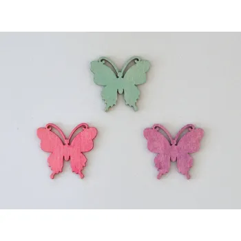 Dřevěné dekorace - Motýl 4 cm - A modrý