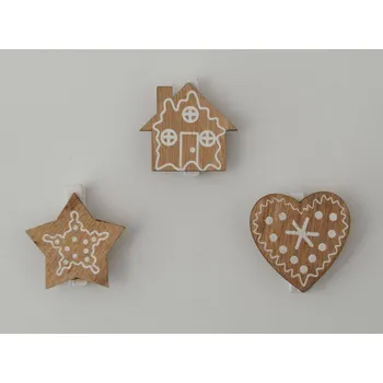 Vánoční dekorace Dekorační dřevěný kolíček s perníčkem HVĚZDA