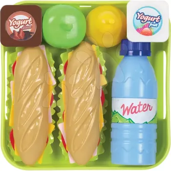 Dětská kuchyňka Svačina na tácku bagety, jogurt, pití