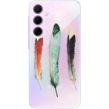 Pouzdro na mobilní telefon Odolné silikonové pouzdro iSaprio - Three Feathers - Samsung Galaxy A55 5G