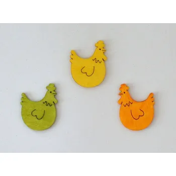 Velikonoční dekorace Dřevěné dekorace - Slepička 4 cm zelená