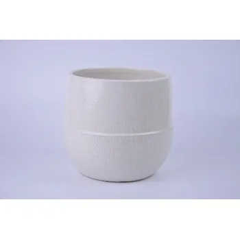 Květináč Obal na květináč keramický SETUBAL, pr.18x16cm, krémová|DRIP CREAM|Ego Dekor