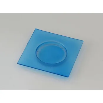 Svícen Skleněný svícen - ČTVEREC BAREVNÝ TYRKYSOVÝ